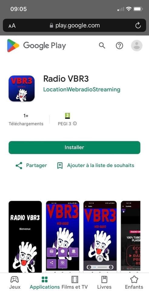 Nouvelle application VBR3